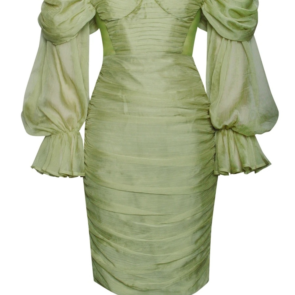 Chiffon, off-the-shoulder dress - Picture 7 of 9